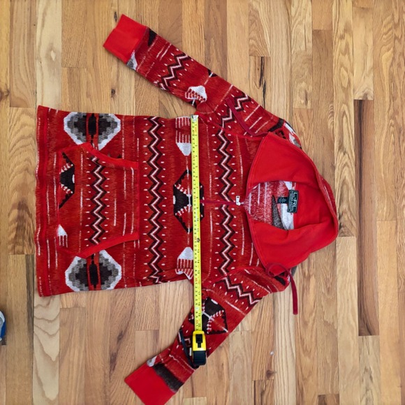 RL Ralph Lauren Active Red Aztec Print Fleece Half Zip Pullover Sweatshirt XL - Picture 5 of 5
